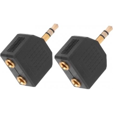 Adattatore Audio Stereo Coppia Jack 3.5 Maschio 2 Jack 3.5 Femmina (1/5)