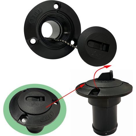 Deck hatch, refueling port, water inlet, 38mm water inlet/outlet, accessories for motorhomes/boats/yachts, 38mm plastic fuel tank (1/3)
