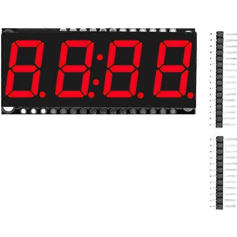 HT16K33 LED Module d'affichage 4 Chiffre 7 Segment 0.56 Tube indicateur d'horloge en pouces Rouge (1/5)
