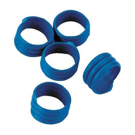 Bague en spirale Kerbl pour poulets, paons, bleu, 16 mm, blister 20 uds