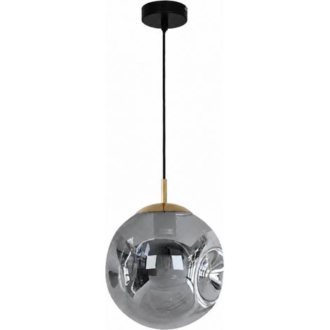 Suspension chrome en verre D25 cm - Brume (1/4)