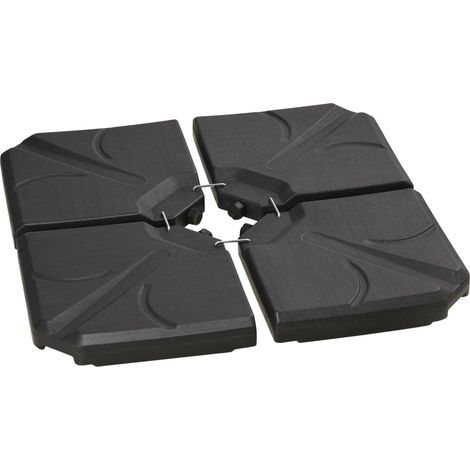 JSSEVN -Poids de base pour pieds de parasol, remplissables d'eau et de sable, en plastique, 103 cm (L) x 103 cm (l) x 8,3 cm (H), noirs (1/5)
