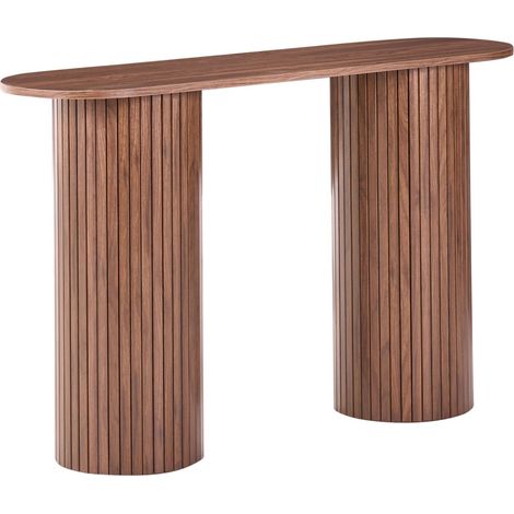 Console Table Dark Brown MDF Flutted Legs 120 cm Classic Modern Design YALATA (1/5)