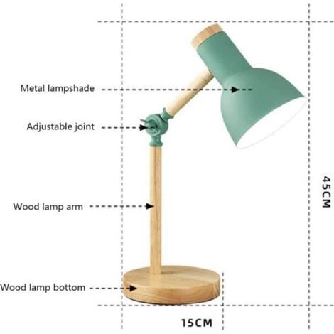 Lampe de Table, Lampe de Chevet de Chambre, Lampe de Lecture de Protection des Yeux pour Enfants, Lampe de Bureau Réglable,(Noir) (1/4)