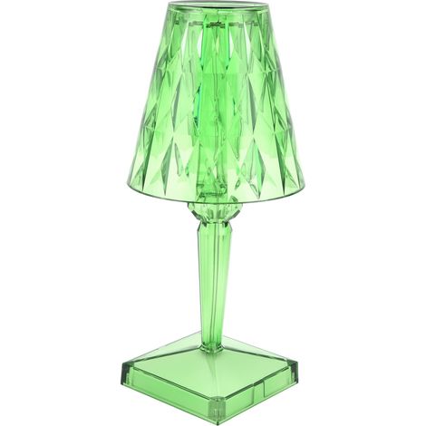Lampe de table LED en cristal transparent, lampe de bureau à intensité variable, chargement USB, éclairage intérieur vert (1/5)