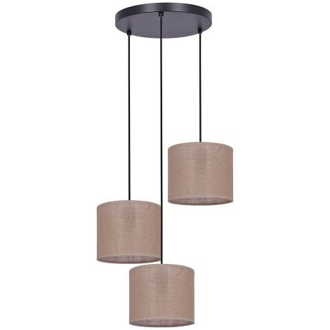 Suspension abat-jour SEVANA beige/noir 3xE27 Kaja K-4376