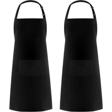 (2 Pièces )Tabliers de Cuisine pour Homme Femme, Tablier de Ménage Tabliers Porte-Outils avec 2 Poches pour Barbecue, Tablier Jardinier Adultes Ajustable pour Jardinage