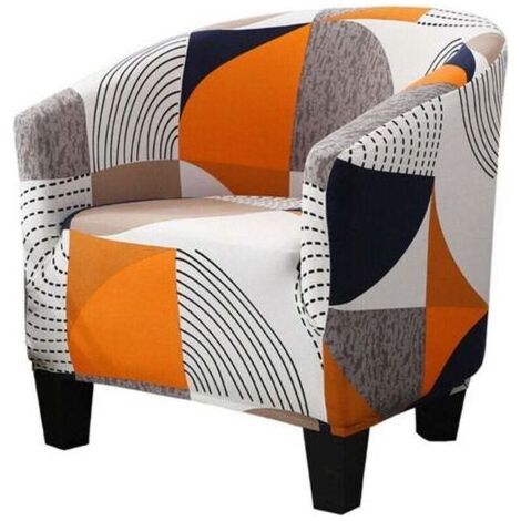 Housse de Fauteuil Cabriolet Imprime Motif géométrique Housse de canapé Relax Club Chaise de Baignoire Housse de Fauteuil Extensible Polyester FDC (1/5)