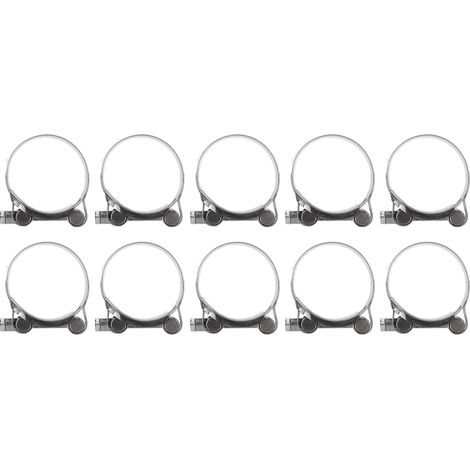 Lot de 10 colliers de serrage galvanisés en acier inoxydable 201 renforcé, à âme pleine, pour applications automobiles et industrielles (48-51 mm). (1/5)
