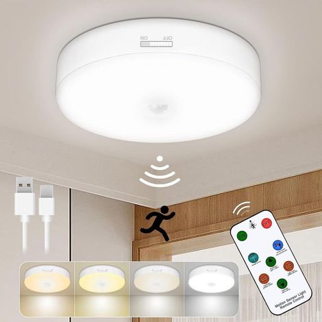 Plafonnier rechargeable avec télécommande, alimenté par batterie, 5 niveaux de luminosité et 4 températures de couleur, dimmable (1/4)