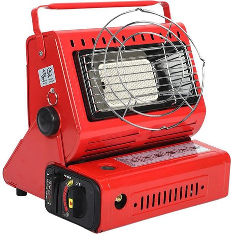 Stufa a Gas in Ceramica con Riscaldamento a Gas, 2 in 1, Stufa a Gas Portatile da 1,3 kW, Riscaldamento da Campeggio con Grill, Mini Gas Butano Mobile, Fornello a Gas per Riscaldamento Esterno, Acqua  (1/5)