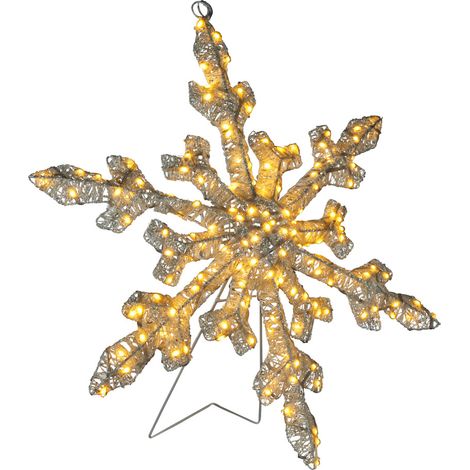 Konstsmide LED Weihnachtsdeko Schneeflocke 60 cm bernstein (1/3)