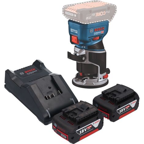 Bosch GKF 18V-8 Posa professionale per bordi a batteria 18 V 8,0 mm senza spazzole + 2x batteria ricaricabile 5,0 Ah + caricabatterie