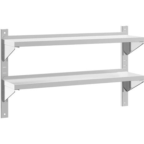 Maison Exclusive - Wandregal mit 2 Böden 100x23,5x60 cm Silbern E