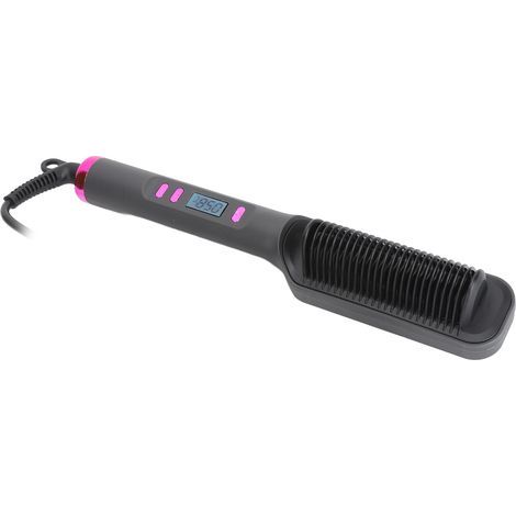 Lisseur Brosse 3D à Dents, Chauffage Rapide PTC, Ions Négatifs, 3 Températures Réglables, Arrêt Automatique, Prise UE 110‑220V