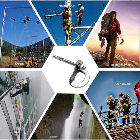 Point d'ancrage d'escalade professionnel en acier inoxydable, clou d'expansion de sécurité pour l'alpinisme et les activités de plein air (1/5)