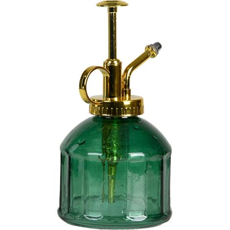 Atomizador de agua y perfume verde y dorado
