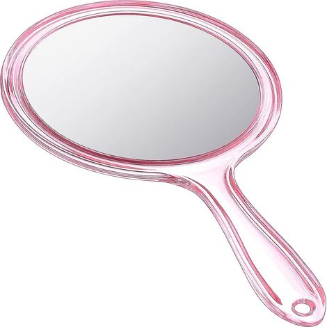 Espejo De Mano Doble Cara - Cara Plana Y Cara Ampliada 2x - Rosa - 14,6 X 27 Cm (1/5)