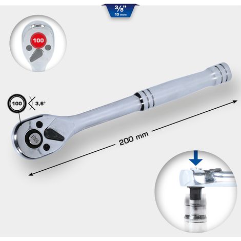 Brilliant Tools BT021995 3/8'' Umschaltknarre mit Metallgriff (1/5)
