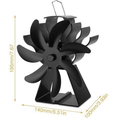 Ventilateur de poêle à bois 7 lames – Thermomètre intégré – Silencieux – Économie d'énergie jusqu'à 29% – Circulation d'air améliorée – Yoyo (1/2)