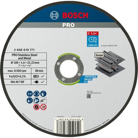 Bosch PRO Stainless Steel and Metal Trennscheibe, 180 x 1.6 x 22.23 mm, gerade (1/5)