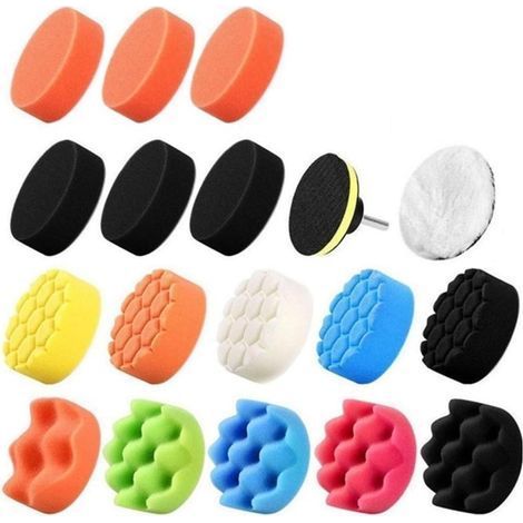 19-Piece Car Foam Polishing Pad Set, 3-Inch Car Headlight Polishing Sponge, Scratch Removal, Electric Cleaning Tool (1/5)