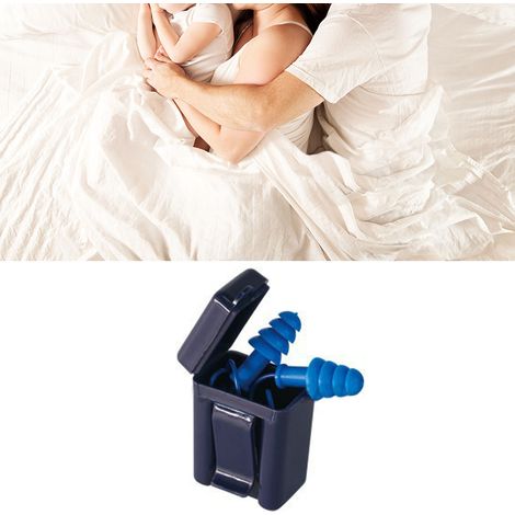 Ortviai Bouchons d’oreilles en silicone souple – 10 paires réutilisables, lavables, forme arbre de Noël avec boîte de rangement
