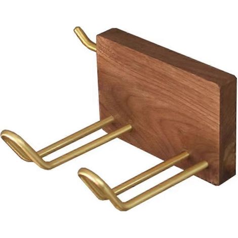 Étagère pour sèche-cheveux sans perçage, support mural en bois massif pour sèche-cheveux, fixation pour conduit de ventilation. (1/5)