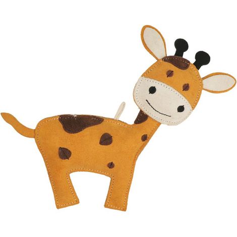 Gioco per cani giraffa giallo bianco 25 cm animal instinct