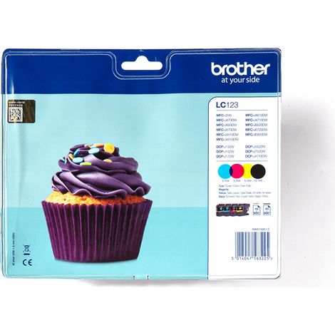 Brother LC-123VALBP cartuccia d'inchiostro 4 pz Originale Nero, Ciano, Magenta, Giallo (1/4)