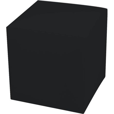 Pouf Poggiapiedi 42x42x44 cm in Similpelle Avalli Cubo Nero