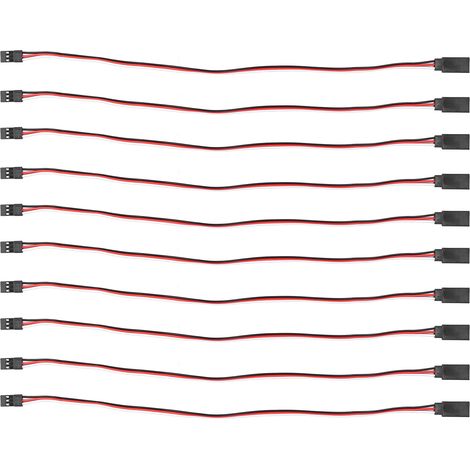 10 câbles d'extension servo à 3 conducteurs pour voitures miniatures, câble de connexion servo avec âme intérieure en laiton de 300 mm, mâle vers femelle. (1/5)