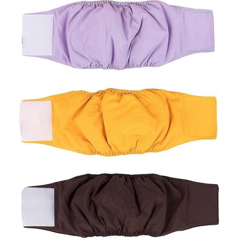 Lot de 3 couches lavables pour chien - Bande ventrale lavable pour chien mâle ( ) (1/3)