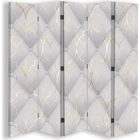 Paravento bilaterale, Trifoglio marocchino in grigio - 180x170 (1/5)