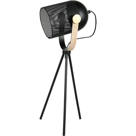 Lampe - Spot - Avec trépied - Noir - Métal - 52 cm hauteur - Salon - Chambre (1/3)