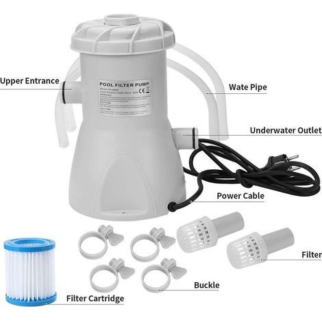 Pompe de filtration de piscine 530gal pour piscine hors sol piscine à cadre simple (1/5)