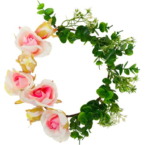 CV21140-2 GHIRLANDA DECORATIVA PRIMAVERILE PASQUALE CON ROSE