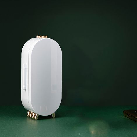 Boîte de Rangement Bijoux avec Miroir Pliable, Support d'Exposition pour Colliers en Métal et Plastique, Blanc Perlé pour Maison