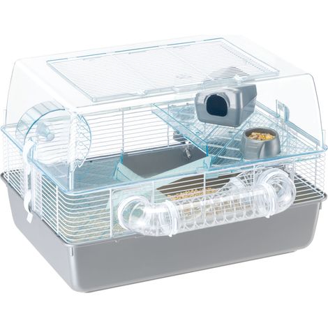 Ferplast DUNA FUN  Cage pour rongeurs FERPLAST DUNA FUN : adaptée aux hamsters, souris, design italien, accessoires inclus.. Variante DUNA FUN - Misure: 55 x 47 x h 37.5 cm - Gris
