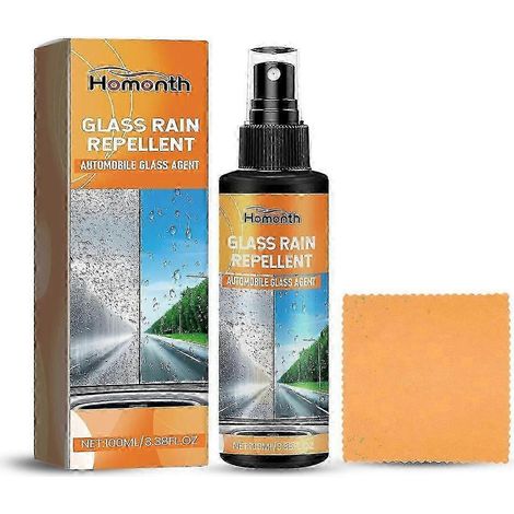 Homonth Agent anti-pluie pour pare-brise de voiture, spray anti-pluie, imperméable et anti-buée pour vitres de voiture (1/4)