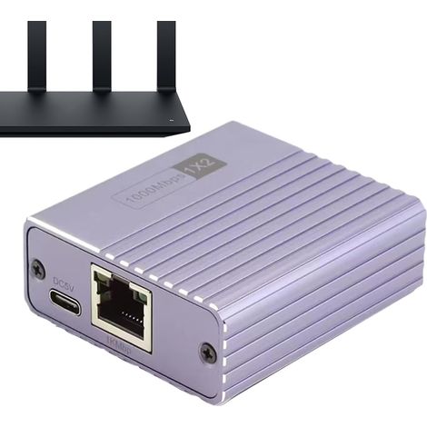 Répartiteur Ethernet LAN 1 entrée 4 sorties Adaptateur routeur Plug-and-Play 1000 Mbps pour imprimante, salle de réunion, PC, ordinateur portable, salon