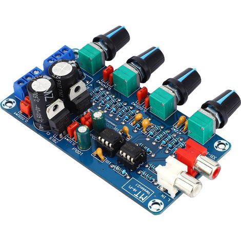 NE5532 HiFi-Stereo-Vorverstärker mit Klangregler für Höhen, Mitten, Bässe und Lautstärke. Dual-AC 12V-18V. (1/5)