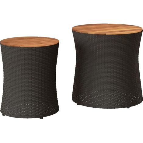 Maison Exclusive - Garten-Beistelltische 2 Stk. mit Holzplatte Sc