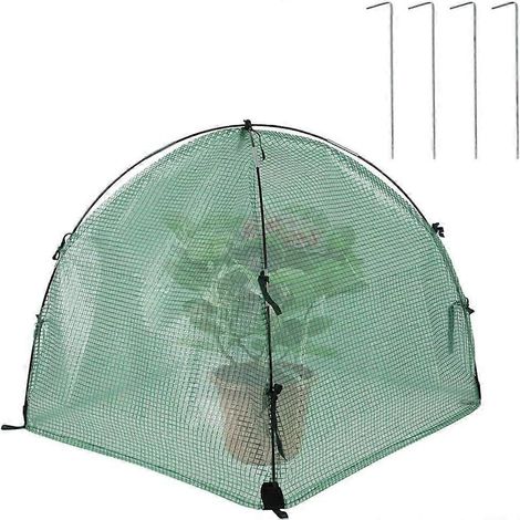 BMini serre de protection pour plantes, 60 x 60 x 60 cm, abri de jardin transparent avec piquets de fixation au sol, protection contre le froid pour légumes, fleurs et plantes en pot. (1/5)