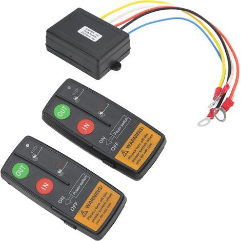 Kabellose Fernbedienung für 12V/24V-Seilwinden, 23 m Reichweite, hohe Empfindlichkeit, universell für Pkw, ATVs und Lkw, Komplettset (1/5)