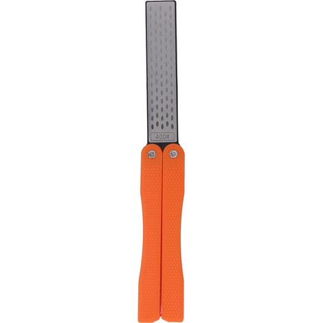 Leichter, tragbarer Messerschärfer aus Adamas-Material, faltbare Fächerform für den Einsatz im Freien und zu Hause, Orange (1/5)