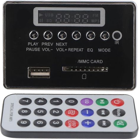 Bluetooth MP3-Decoderplatine Audiomodul USB-Speicher FM-Radio (Schwarz)