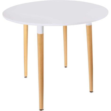 Table à manger ronde avec pieds bicolores 2 places