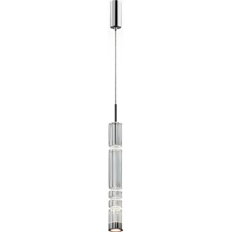 Suspension design LED – abat‑jour verre taillé SOLANA (1/4)