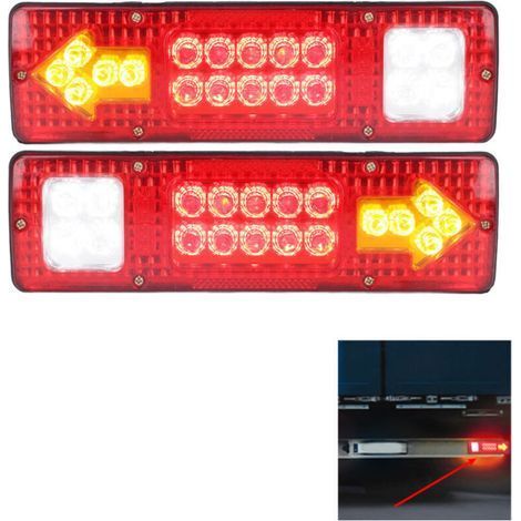 2X Feu arrière LED, 19 LED, 12 V, pour camions, caravanes, fourgons, remorques de bateaux (1/4)
